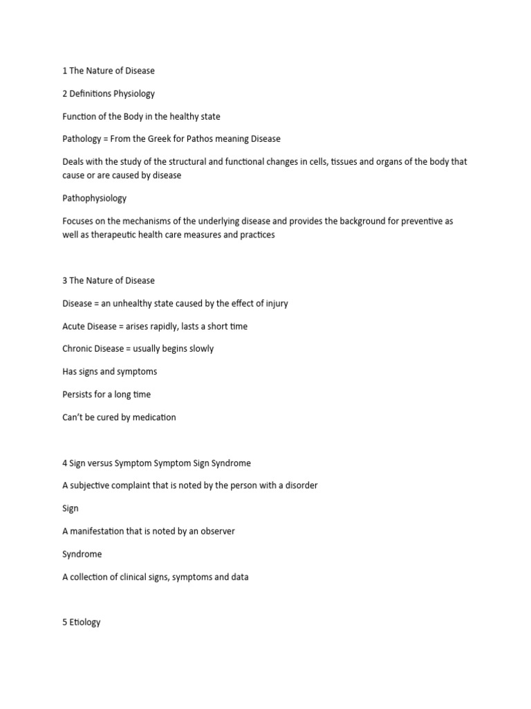 1 The Nature of Disease | PDF | Medical Diagnosis | Sensitivity And ...