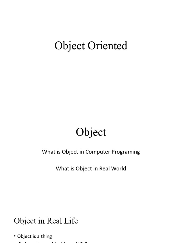 Object Oriented | PDF | Programming | Constructor (Object Oriented ...