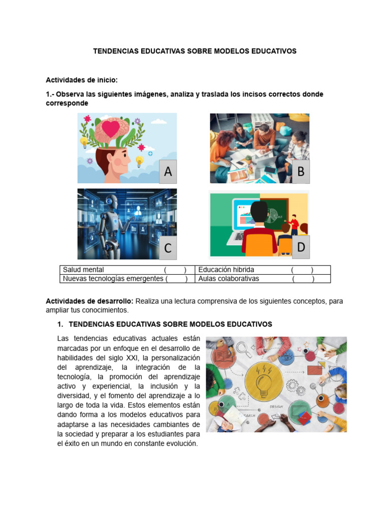 Tendencias en Modelos Educativos Actuales | PDF | Enseñando | Aprendizaje