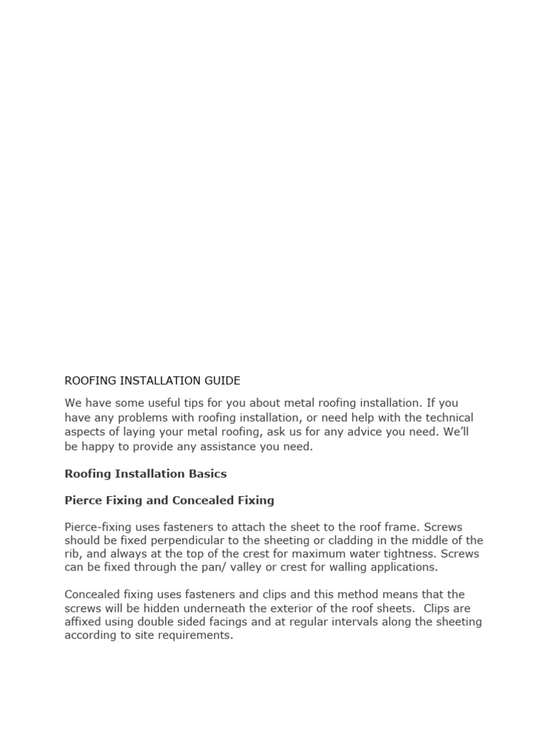 Roofing work pdf roof screw