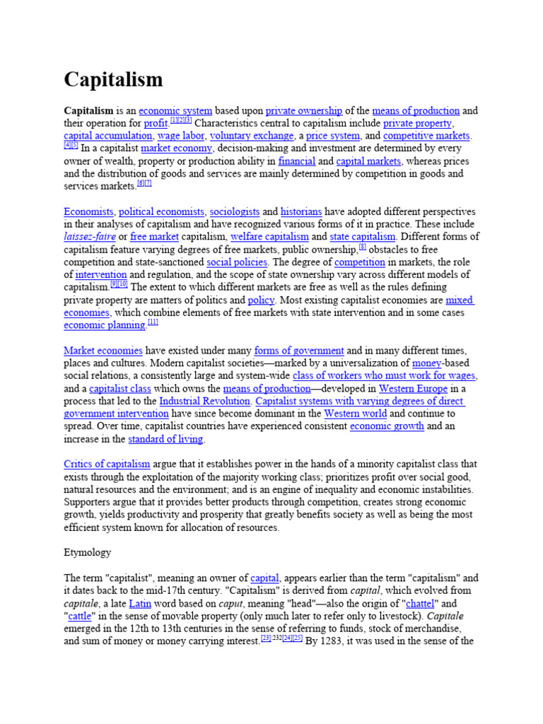 Capitalism | PDF | Supply And Demand | Capitalism