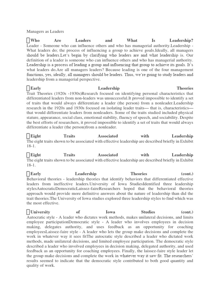 Leadership Styles and Their Impact | PDF | Leadership ...