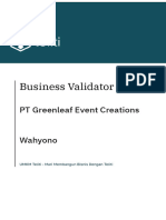 Business Validator PT Greenleaf Event Creations Wahyono