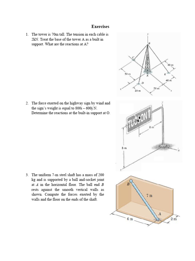 Structural Analysis Exercises and Solutions | PDF