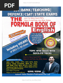 Formula Book of English Gopal Sir