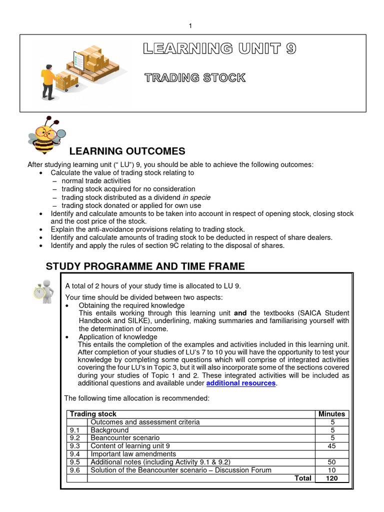 Trading Stock Tax Calculations Guide | PDF | Stocks | Tax Deduction