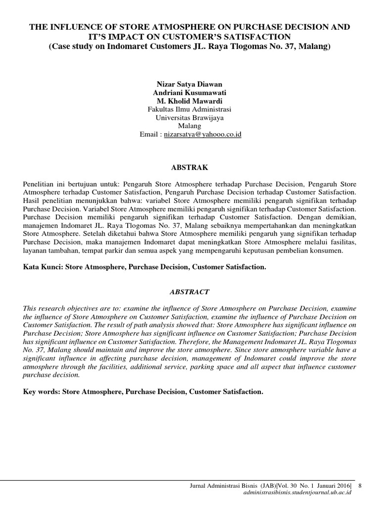 EN The Influence of Store Atmosphere On Pur | PDF | Retail | Brand