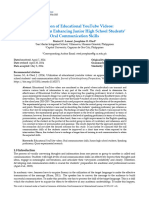 Utilization of Educational YouTube Videos an Approach in Enhancing Junior High School Students’ Oral Communication Skills