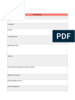 Analysis Table