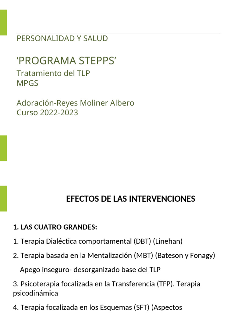 Programa STEPPS para el TLP | PDF | Las emociones | Comportamiento