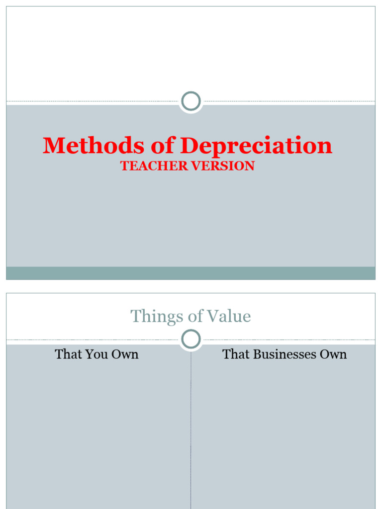 Methods of Depreciation | PDF | Depreciation | Financial Accounting