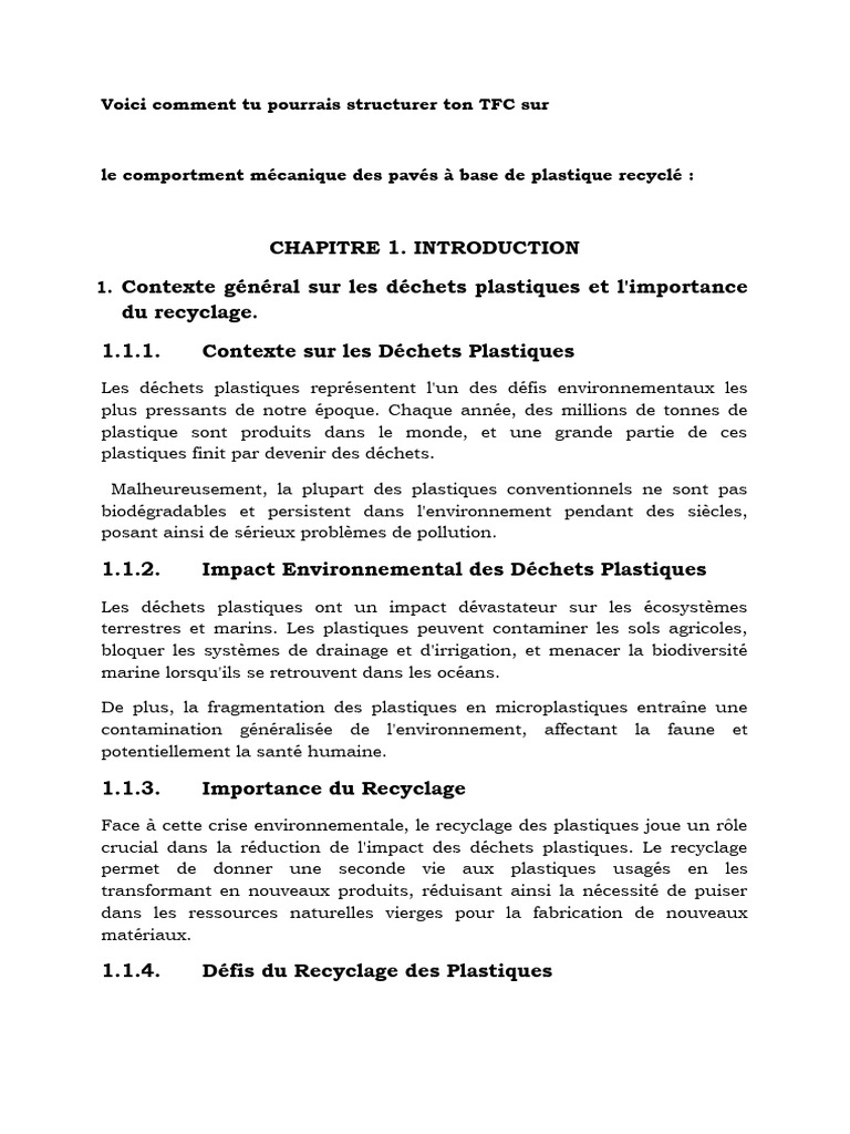 Pavés en plastique recyclé : enjeux et solutions | PDF | Recyclage ...