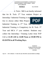 Notice For Industrial Training - 02.05.2024