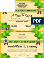 Yellow Green Certificate of Recognition