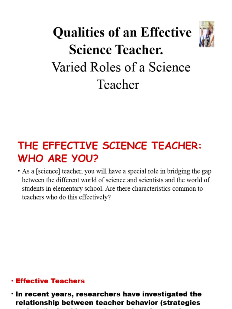 Effective Science Teaching Traits | PDF | Teachers | Science
