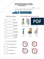 Acumulativa de Inglés Grado 5 DAILY ROUTINES