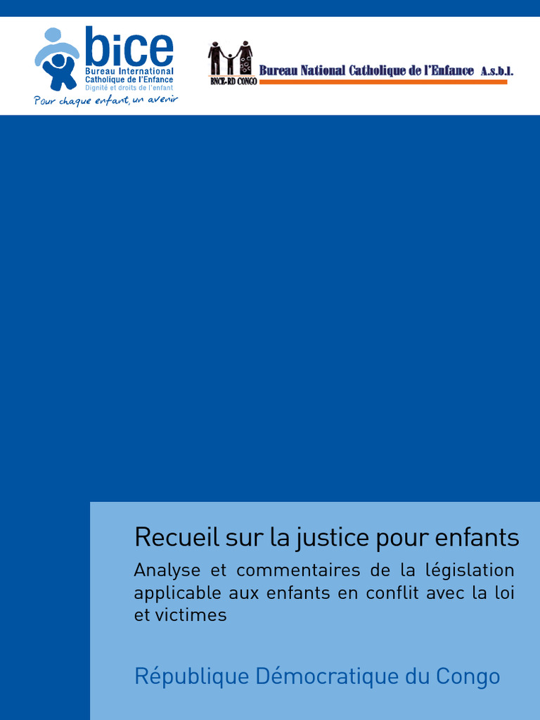Justice pour enfants en RDC: Recueil 2018 | PDF | Justice réparatrice | Loi