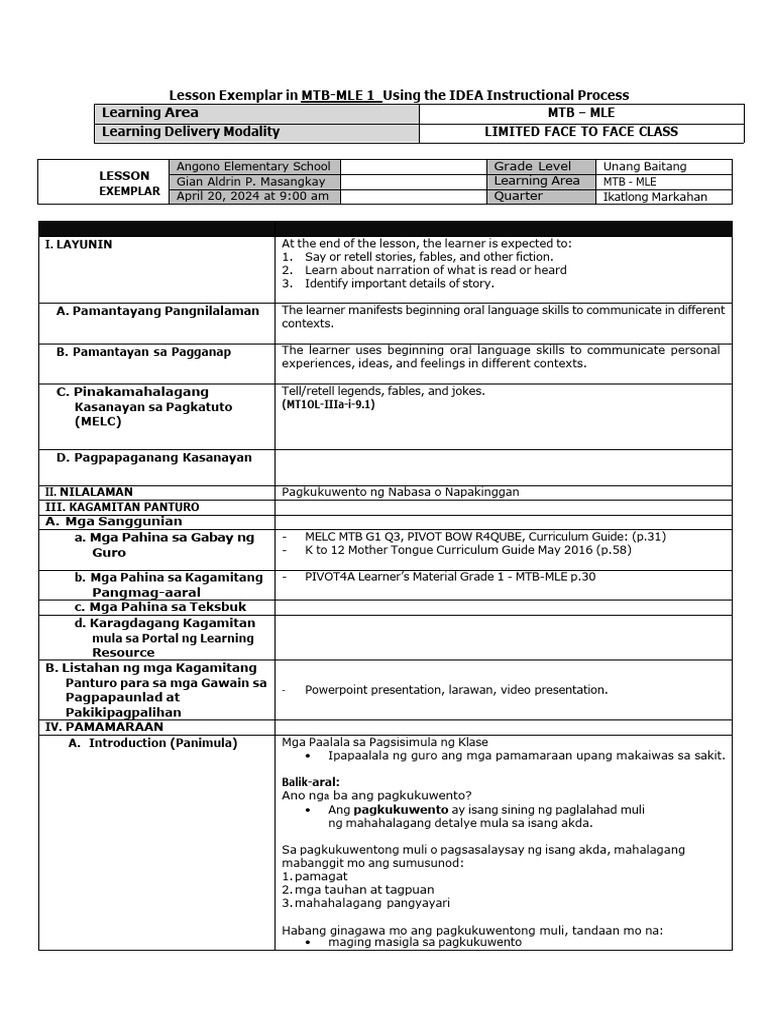 Lesson Exemplar (Ed8) | PDF