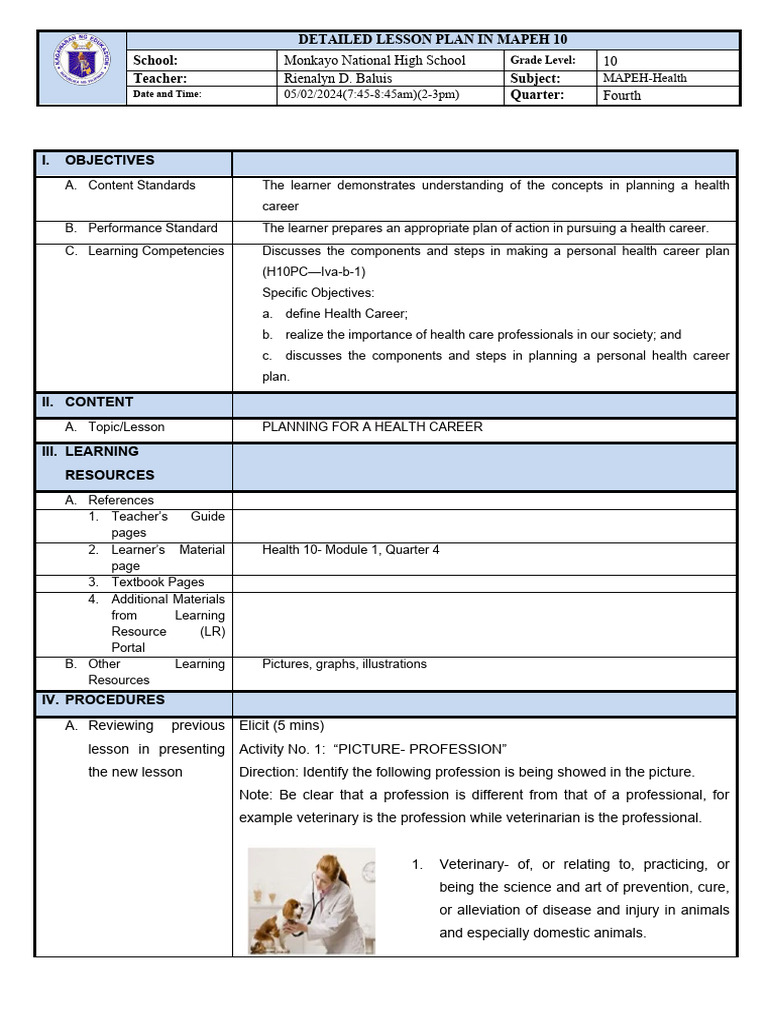 Dlp Mapeh Health 10 Pdf Learning Decision Making