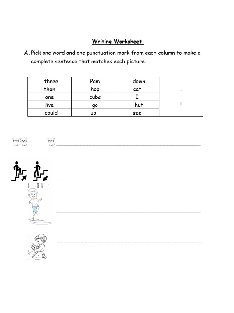 Writing worsheet grade 1 | PDF