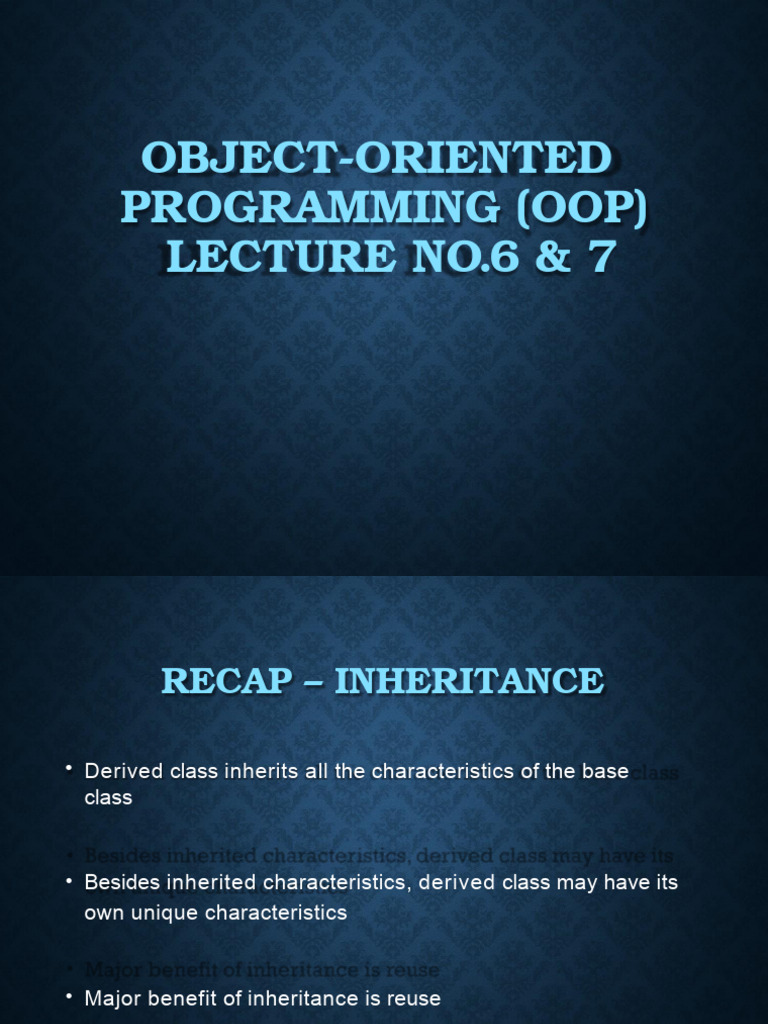 Lec 6 7 download free pdf inheritance object oriented programming