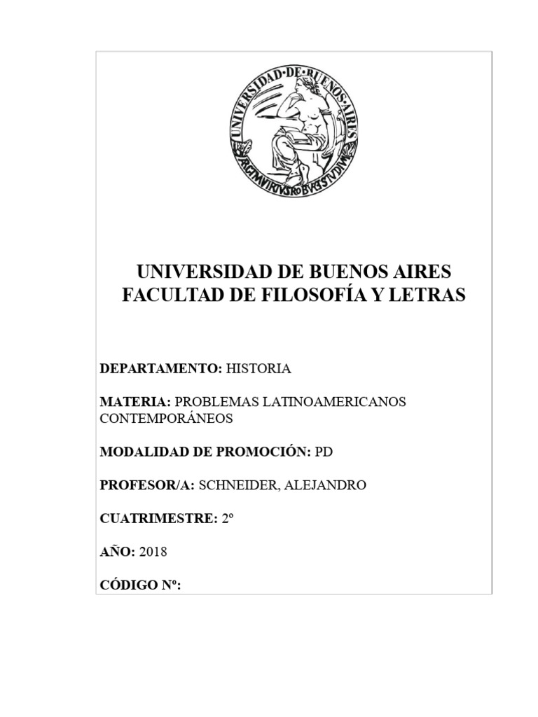 PROBLEMAS LATINOAMERICANOS CONTEMPORÁNEOS (SCHNEIDER) - 2C 2018 | PDF ...