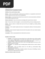 Business Studies Notes for Form 1 Kenya | PDF | Goods | Business