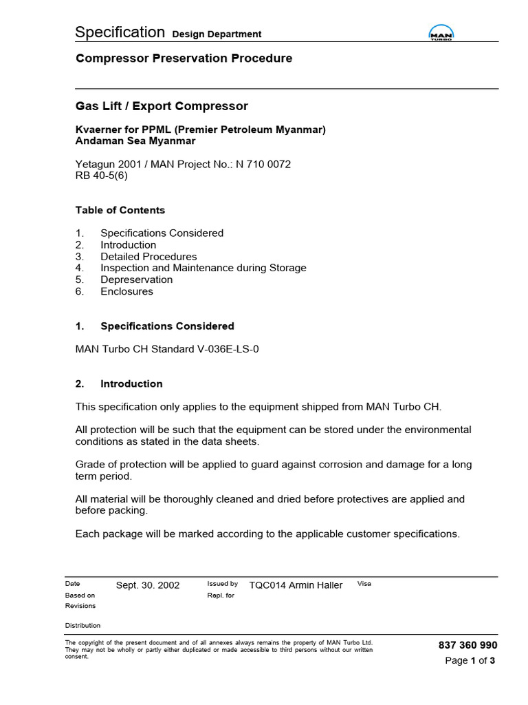 Preservation Procedure | Download Free PDF | Bearing (Mechanical)