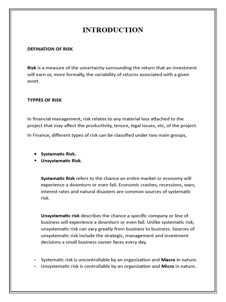Risk | PDF | Financial Risk | Risk