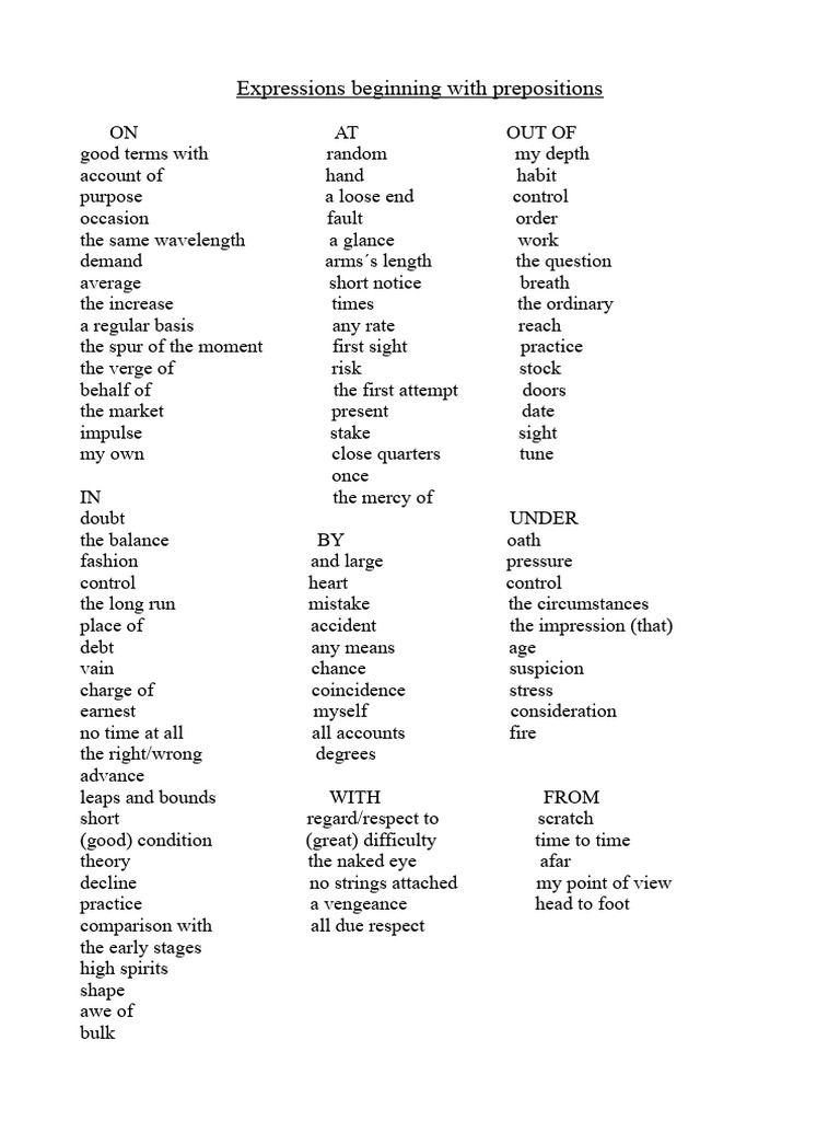 Prepositional Phrases | PDF