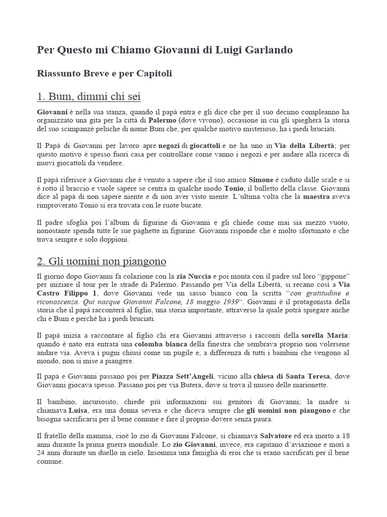 Per Questo Mi Chiamo Giovanni Di Luigi Garlando | PDF
