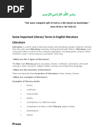 Important Literary Terms in English Literature