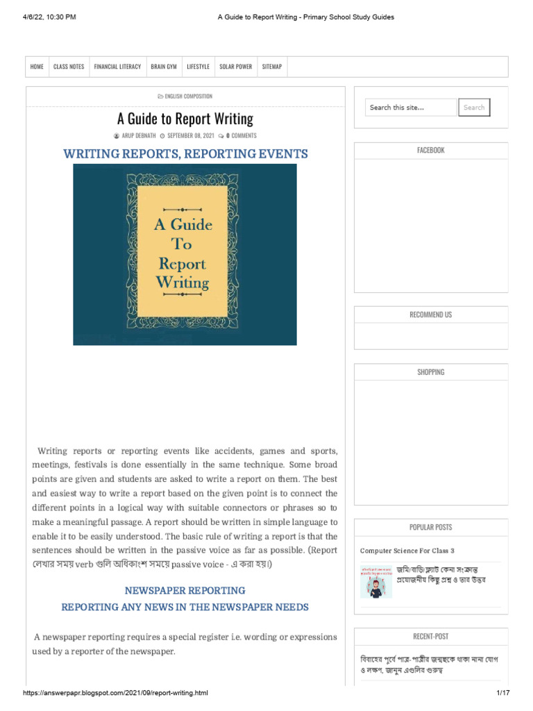Report Writing Guide for Students | PDF