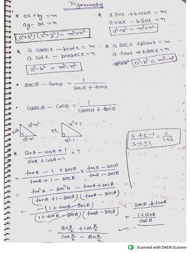 Trigonometry Best Short Notes | PDF