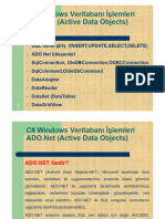 12 - 13 - 14 - Veri Tabanı Bilşenleri - ADONet - SqlConnection - SqlCommand - DataSet - DataAdapeter - DataReader - DataTable - DataGrid - NAVButton