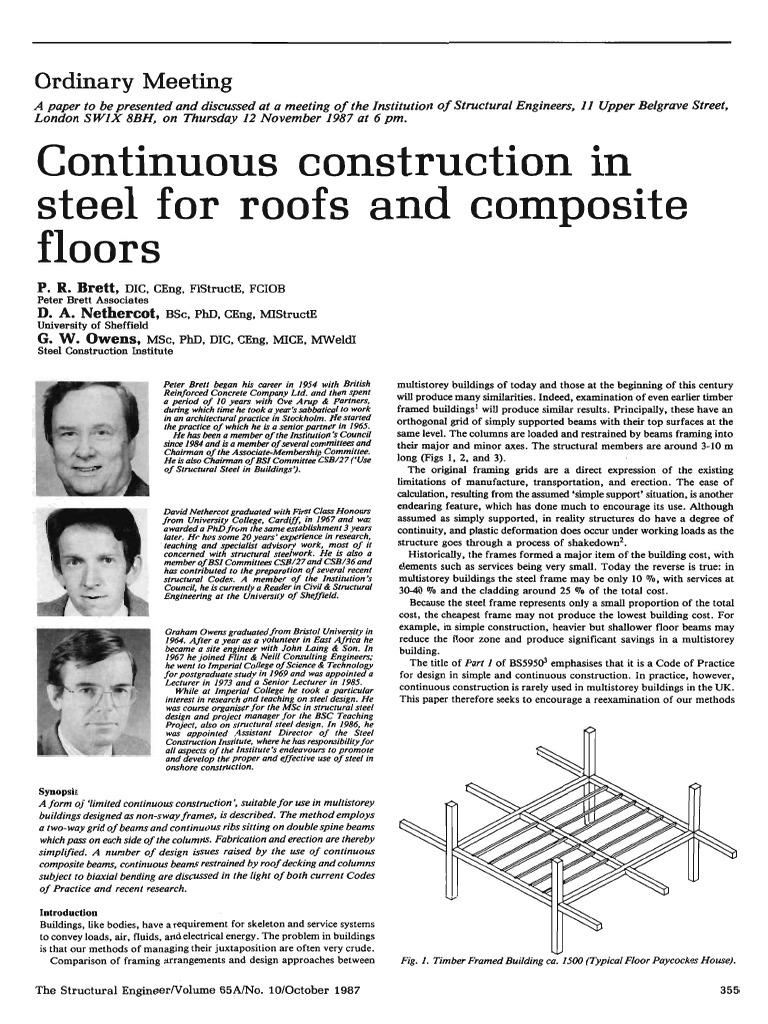 Continuous Construction in Steel For Roofs and Composite Floors | PDF ...