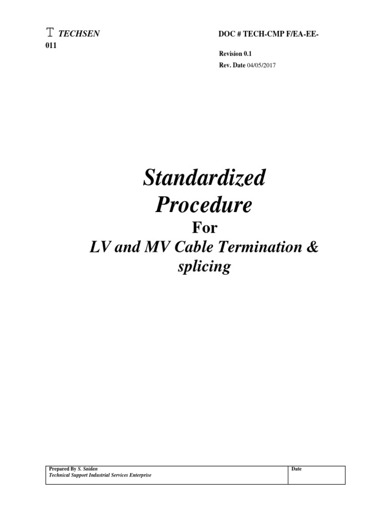 Standardized Cable Splicing & Termination | PDF | Electrical Connector ...