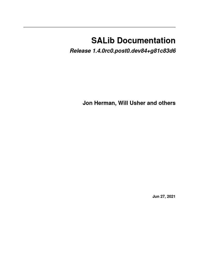 Salib Readthedocs Io en Develop | PDF | Sensitivity Analysis ...