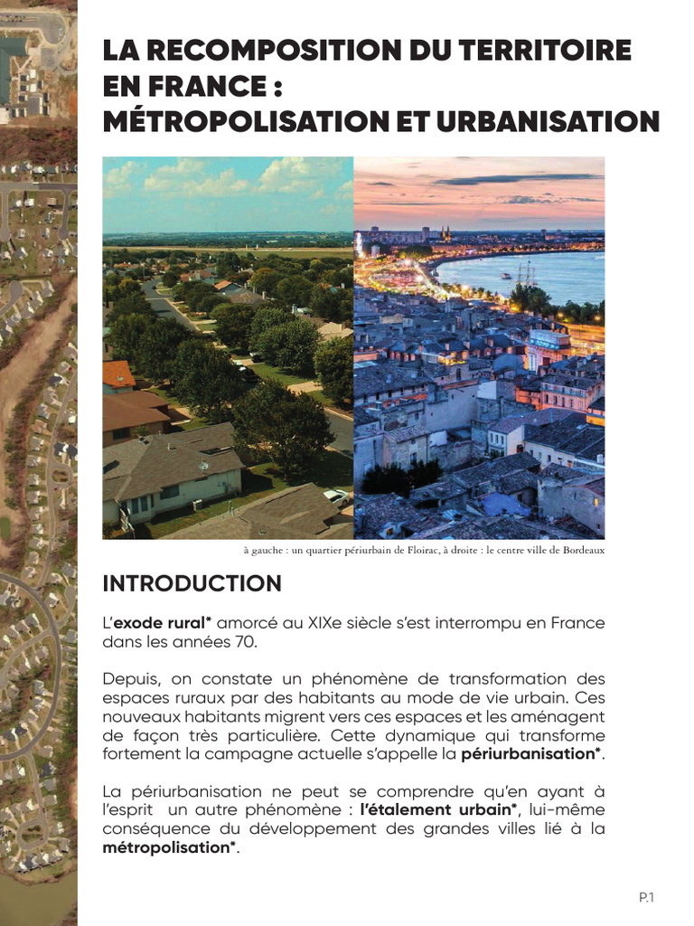 Périurbanisation et Étendue Urbaine en France | PDF | Étalement urbain ...