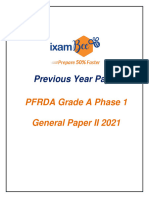 PFRDA Grade A Phase 1 Paper 2 General Previous Year Paper 2021