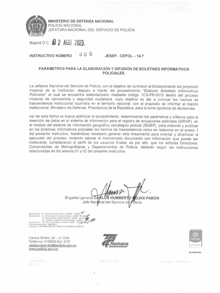 Instructivo 005 Jesep Cepol | PDF