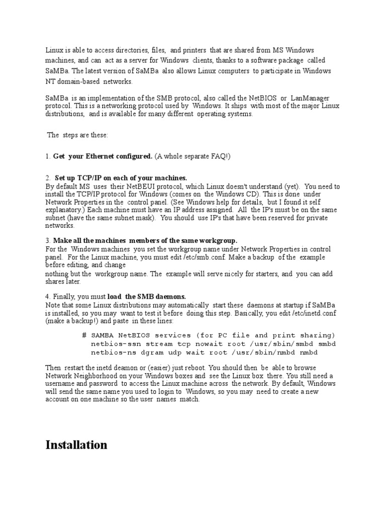 Samba Ip Address Microsoft Windows - 