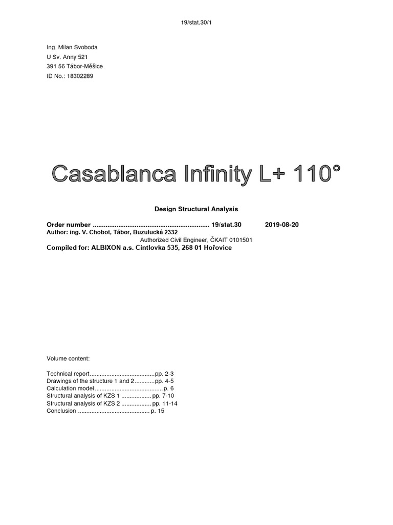 Structural Analysis of Casablanca Infinity | PDF | Civil Engineering