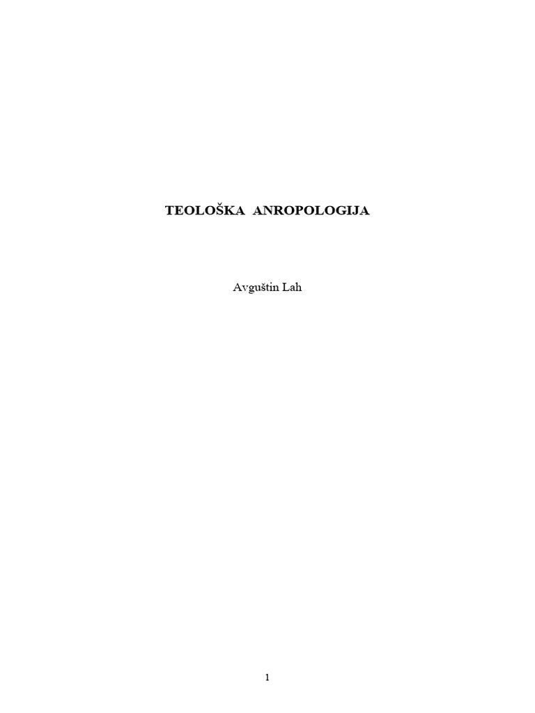 TEOL. ANTR. - Ucbenik | PDF