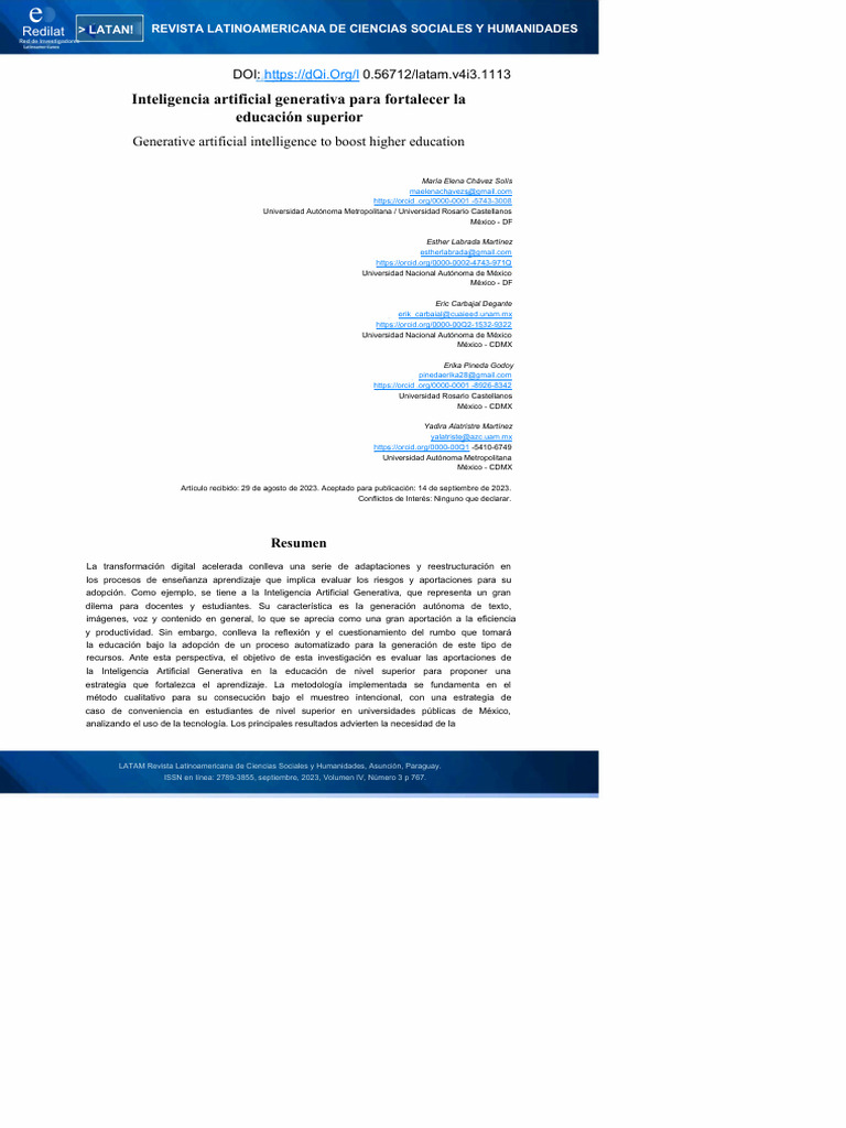 IA Generativa en la Educación Superior | PDF | Inteligencia artificial ...
