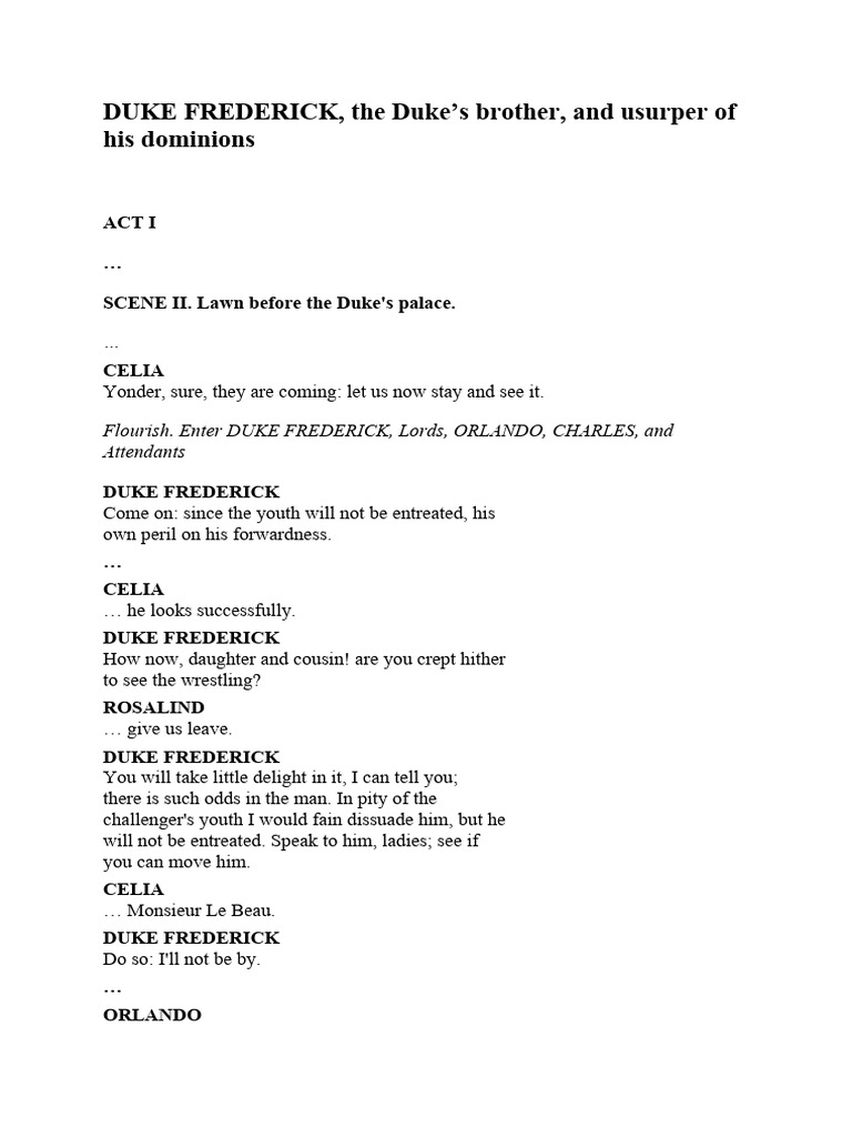 DUKE FREDERICK - Acts 1 & 2 | PDF | Art