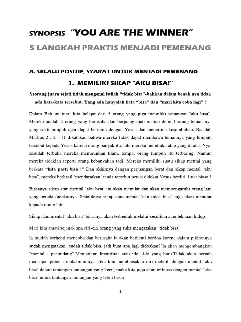 5 Langkah Menjadi Pemenang Sejati | PDF
