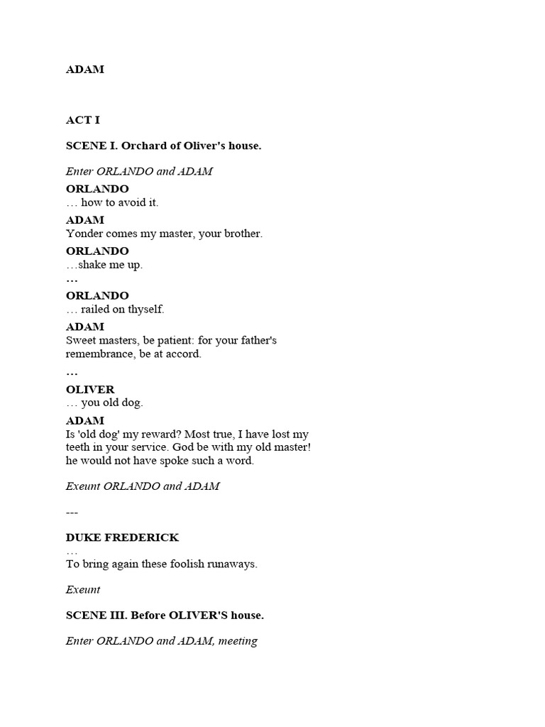 As you like it full play adam pdf