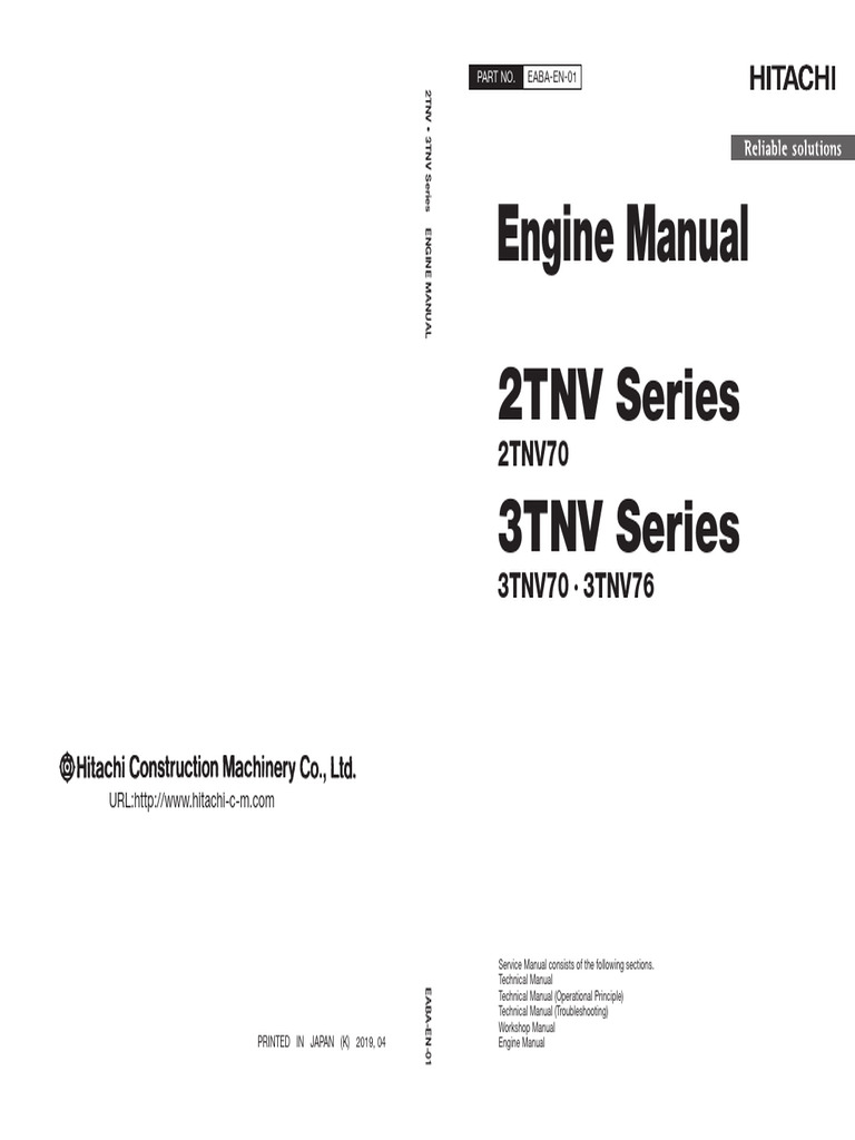 EABA-EN-01 (20190411), Hitachi | PDF | Engines | Motor Oil