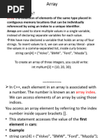 chapter one array